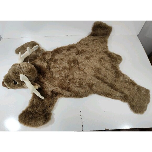 Carstens White Tail Deer Buck Antlers Rug Plush Decor Nursery Kids Room 30x36 - Picture 2 of 3